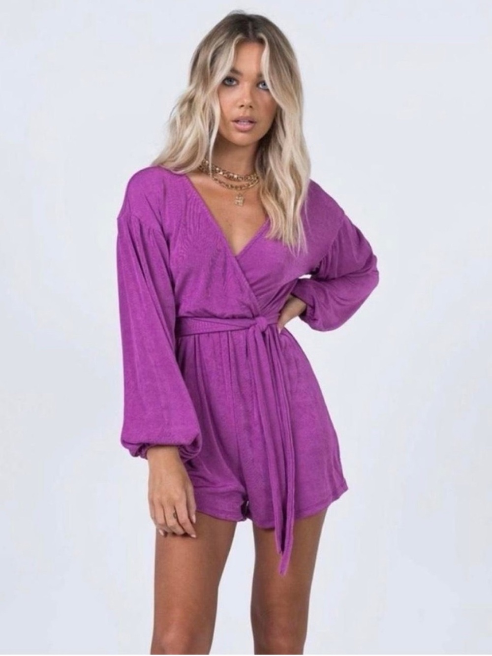 Princess Polly Wrap Romper with Self Tie Waist